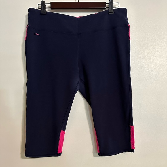 Lauren Ralph Lauren Pants - Lauren Ralph Lauren Active Women’s Navy W/ Bright Pink Accents Capri Leggings, L